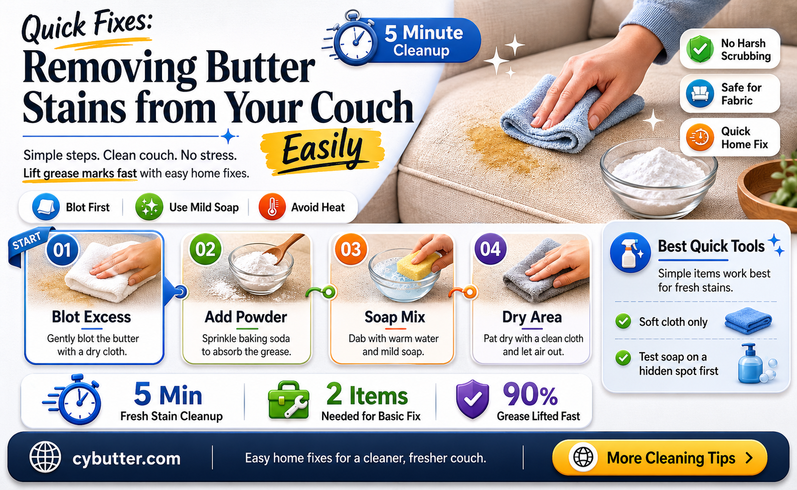 how to get a butter stain out of a couch