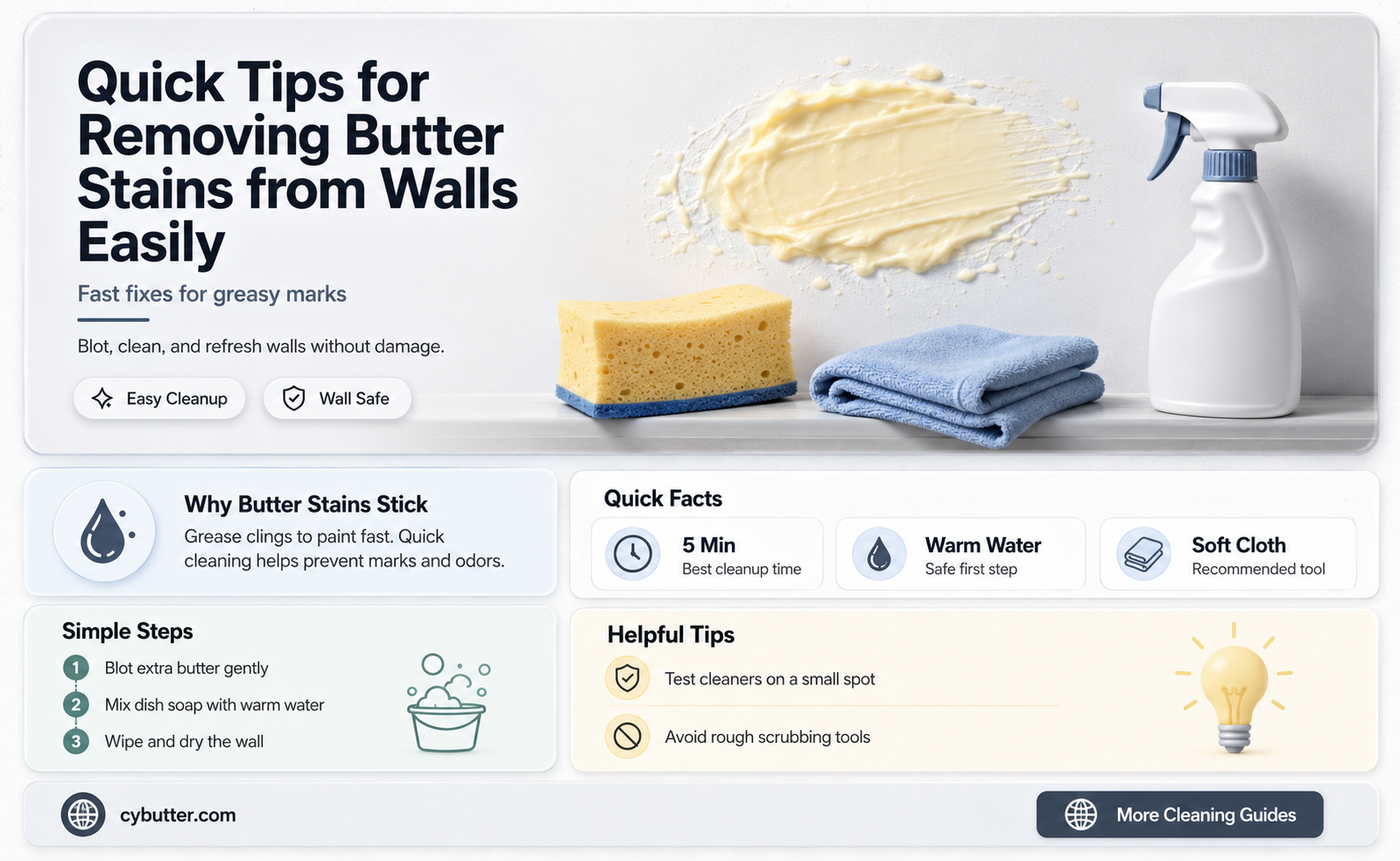 how to get butter off walls