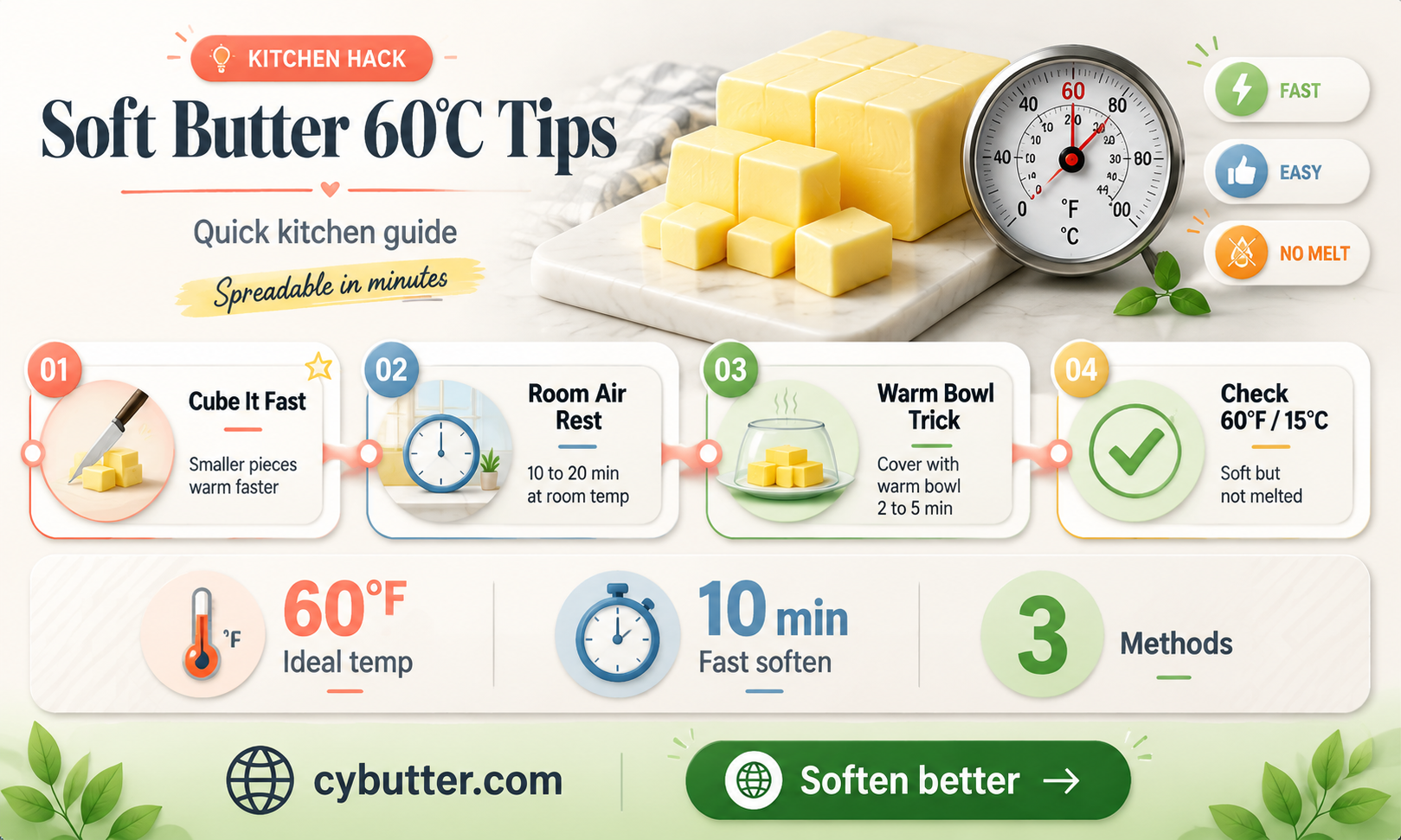 how to get butter to 60 degrees