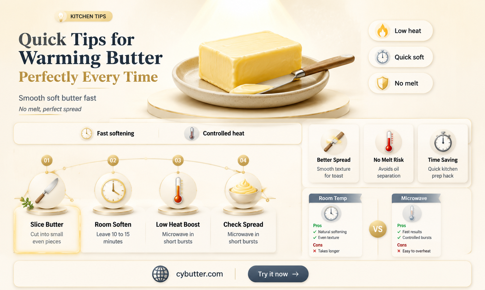 how to get butter warm