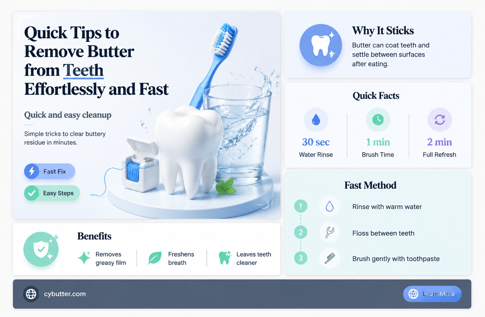 how to get butter off your teeth