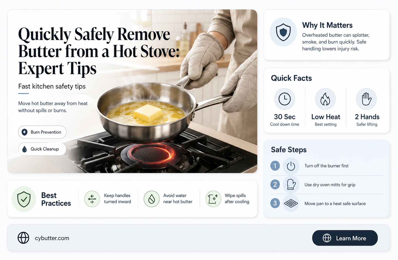 how to get butter off a a hot stove