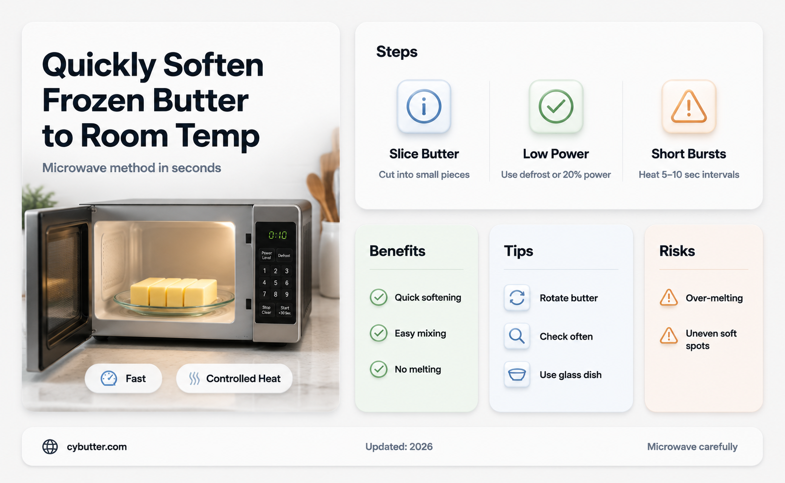 how to get frozen butter to room temp in microwave