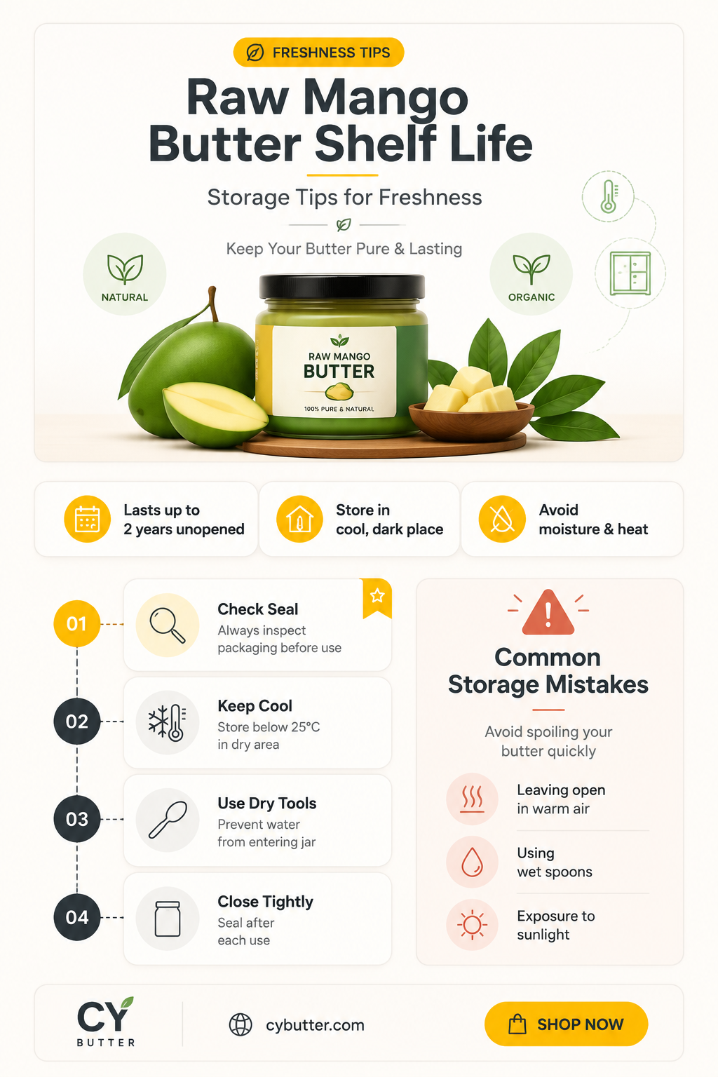 how long is raw mango butter good for