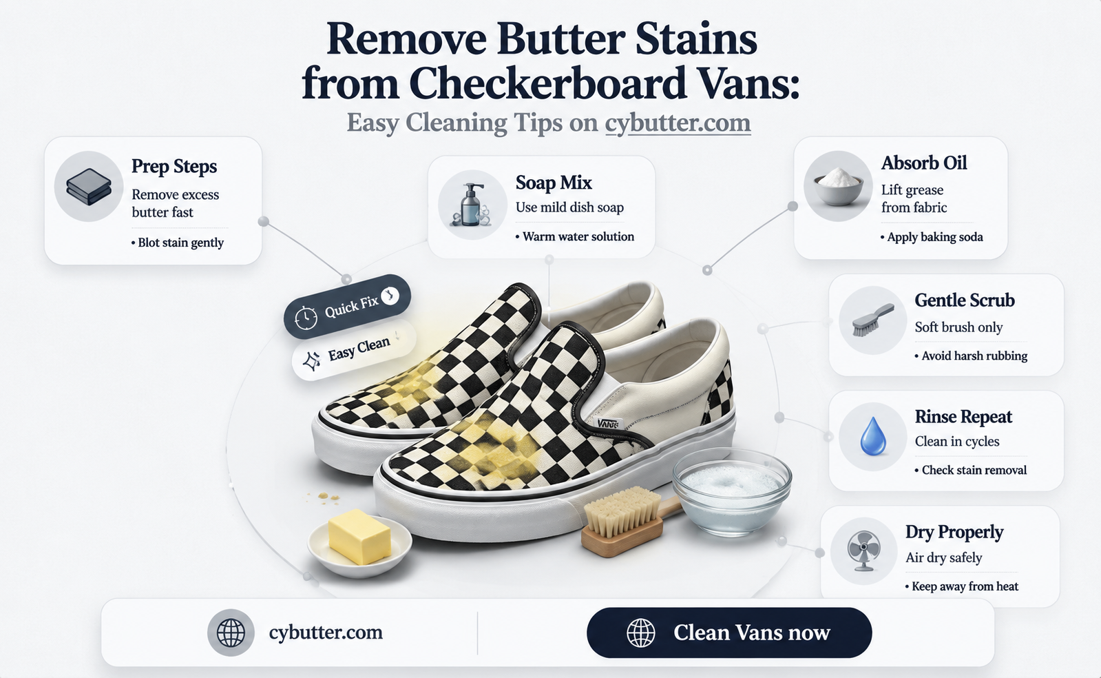 how to get butter stains out of checkerboard vans