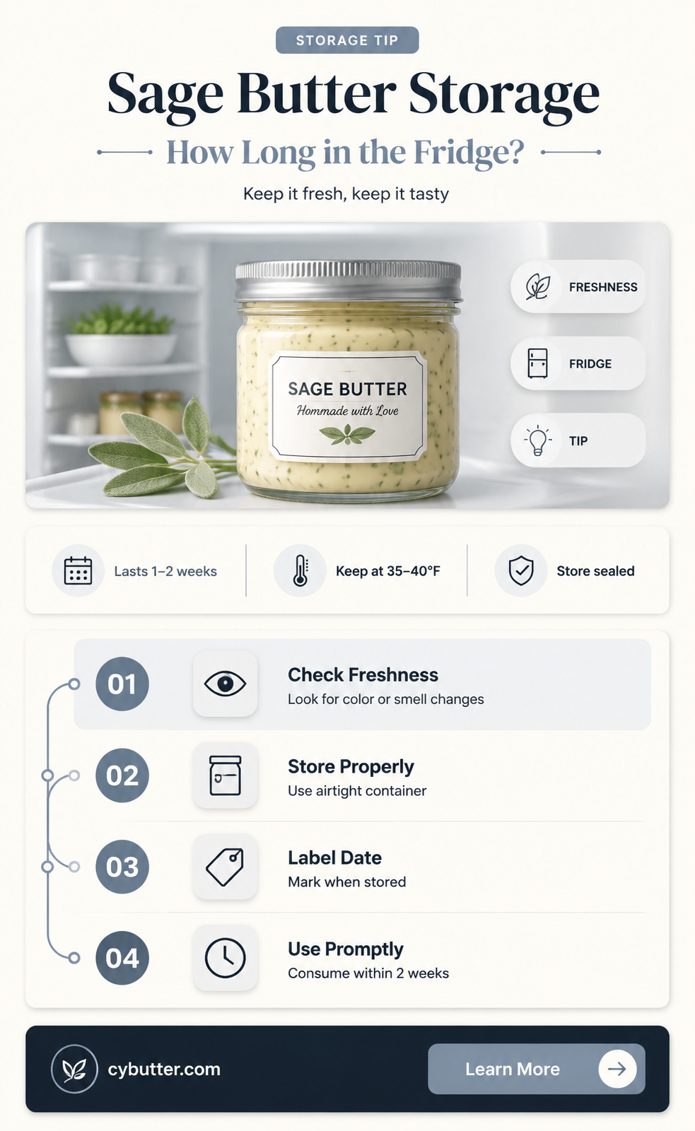 how long is sage butter good in the fridge