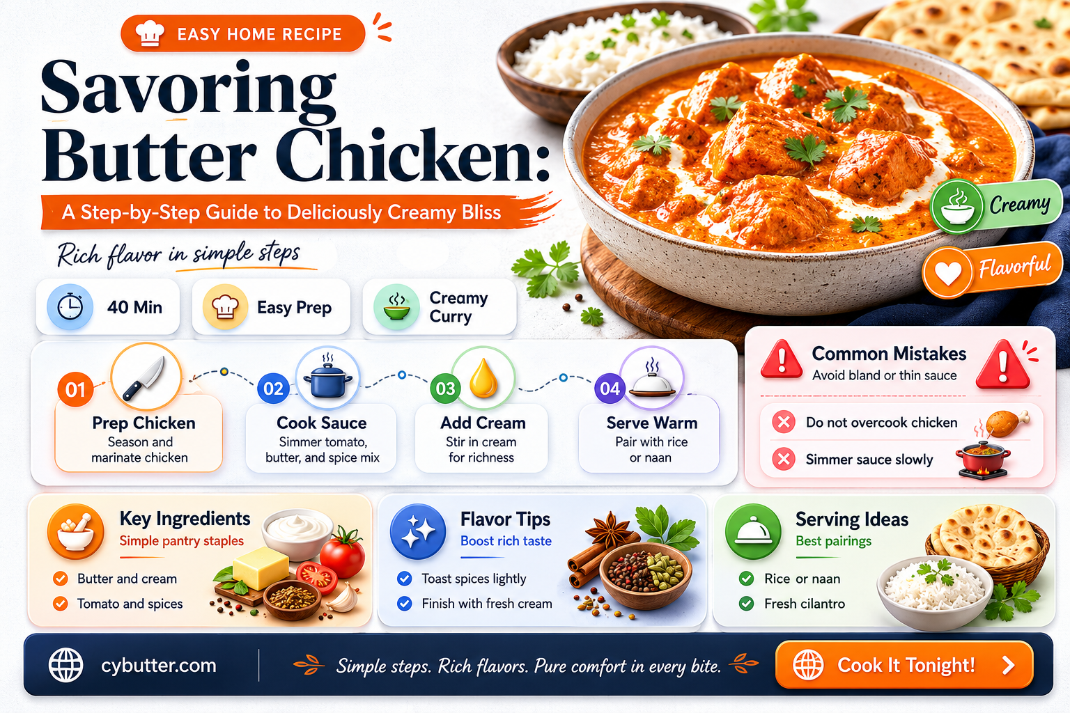 how to eat butter chicken