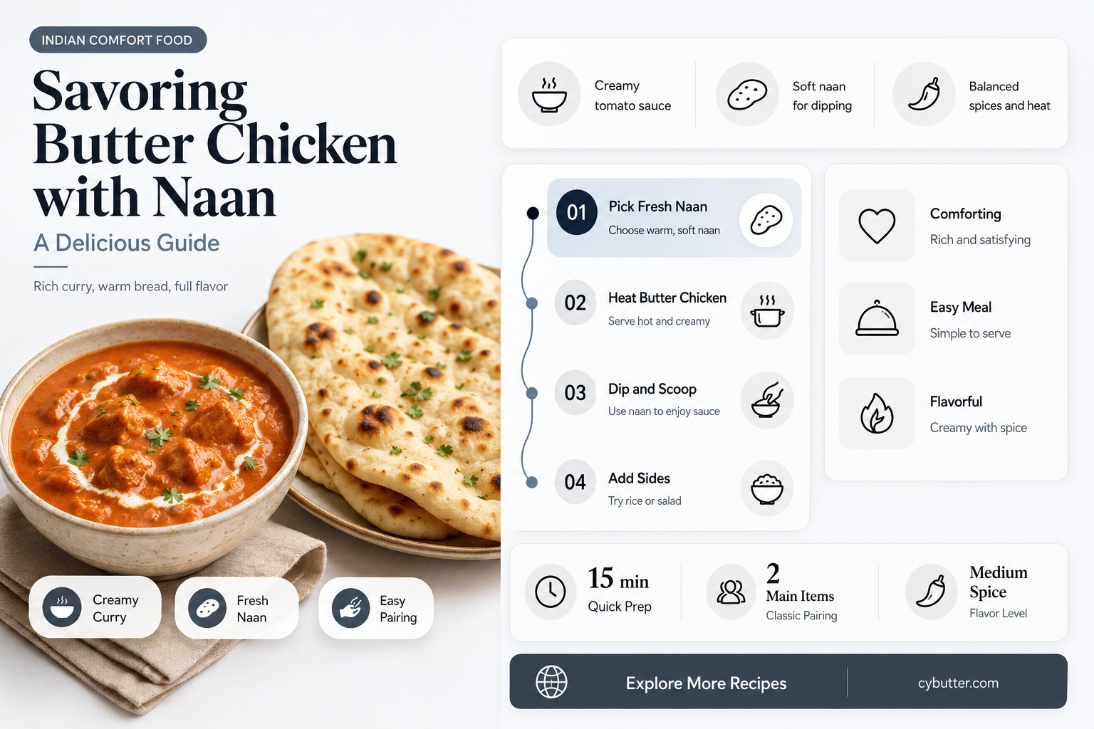 how to eat butter chicken with naan