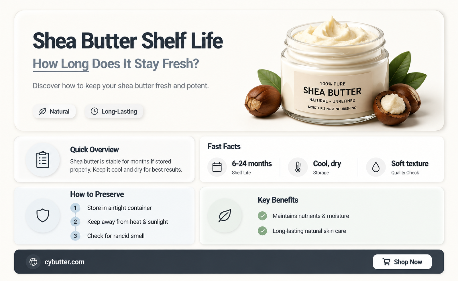 how long is shea butter good for