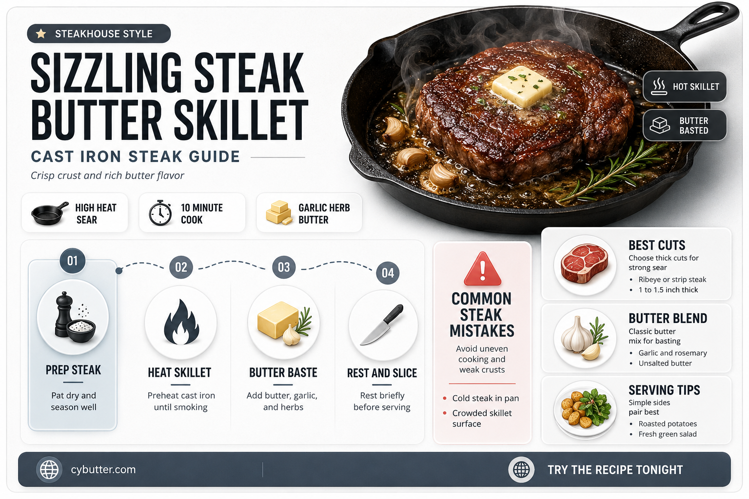 how to cook steak in cast iron skillet with butter
