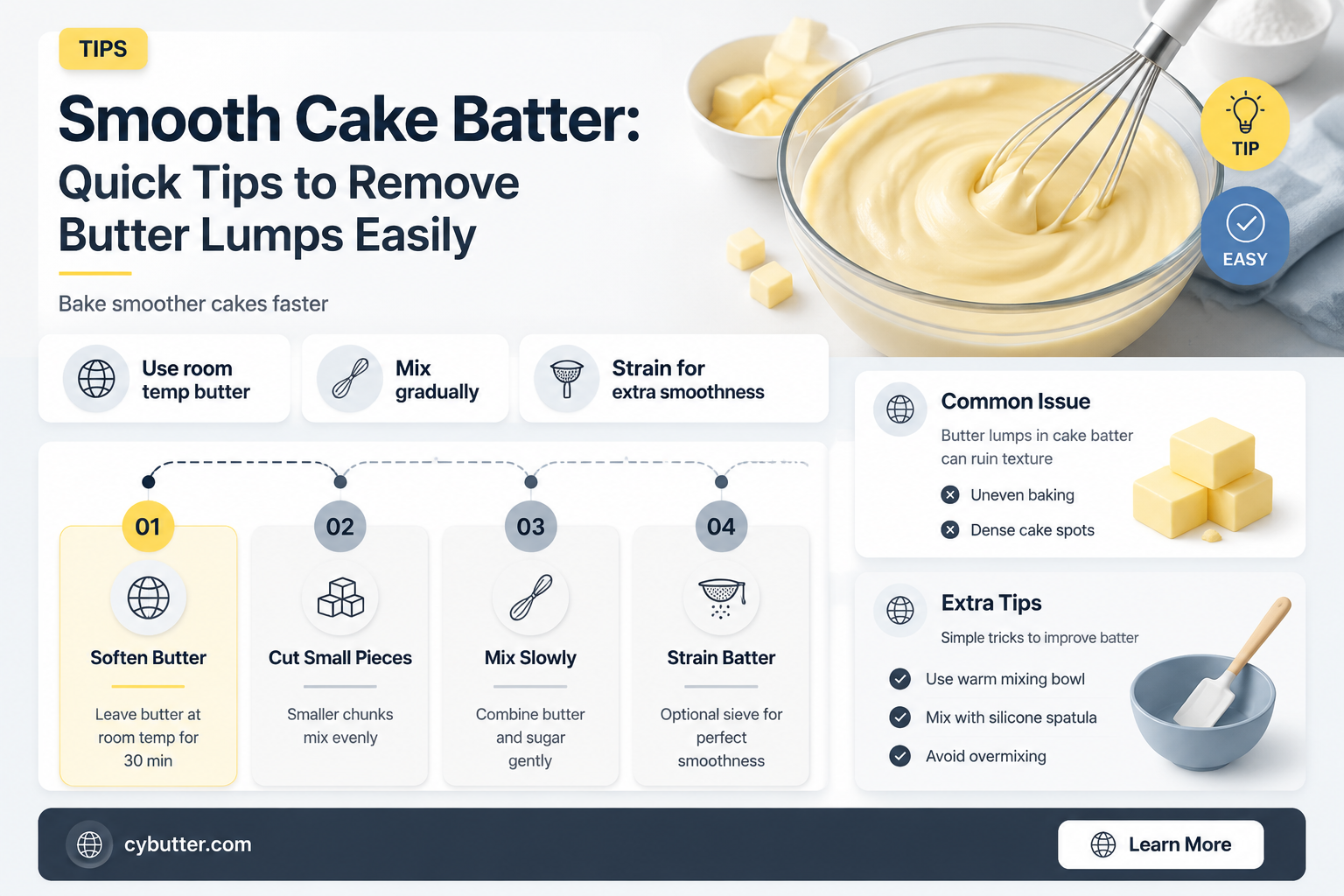 how to get butter lumps out of cake batter