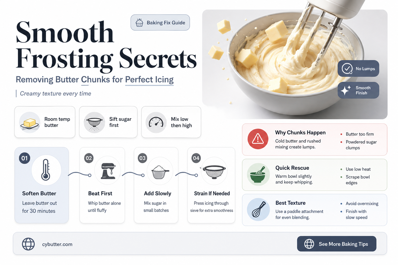 how to get butter chunks out of frosting