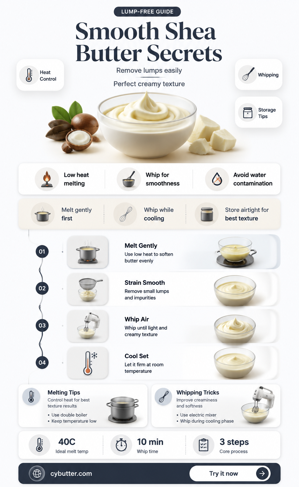 how to get lumps out of shea butter