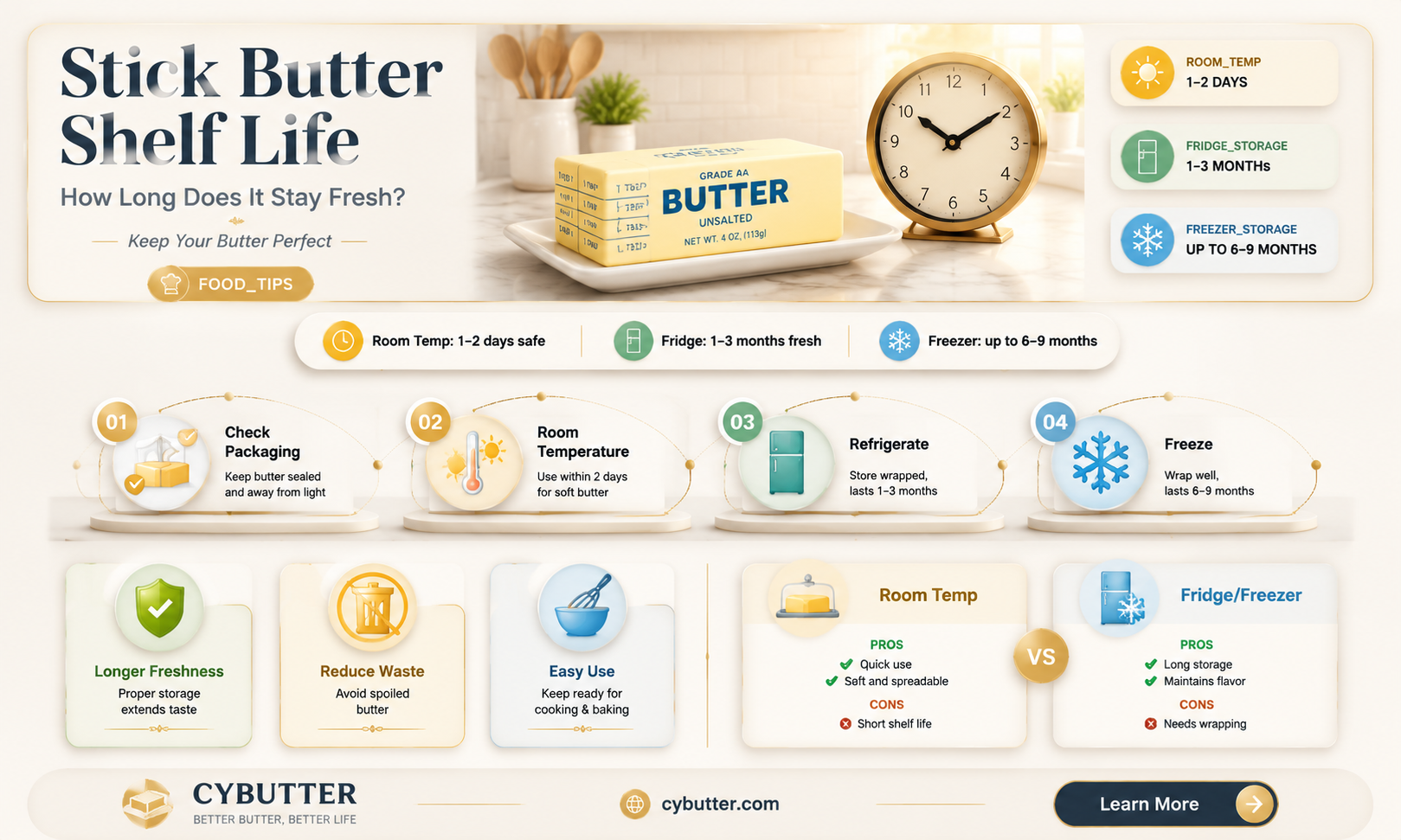 how long is stick butter good for
