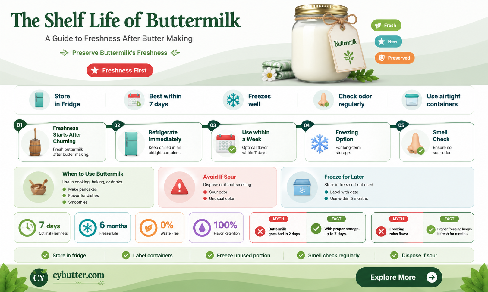 how long does buttermilk last after making butter