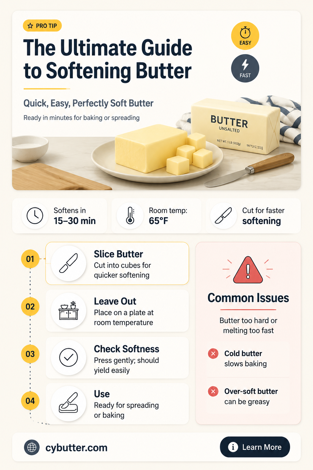 how long to soften butter on counter
