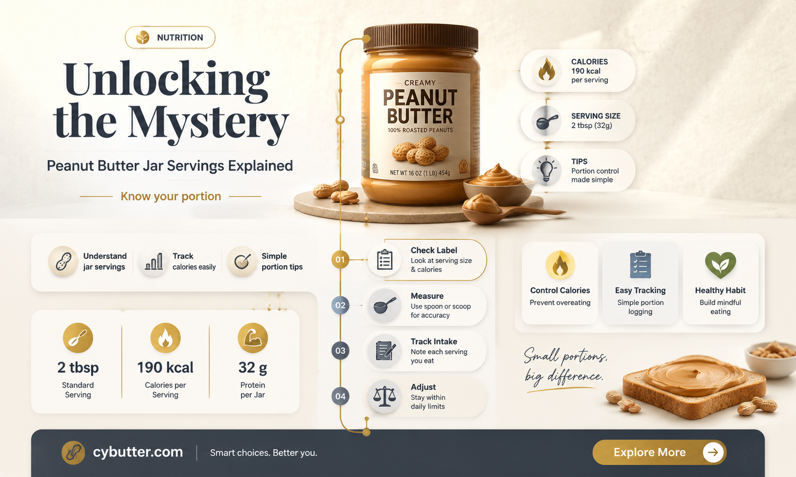 how many servings in a jar of peanut butter