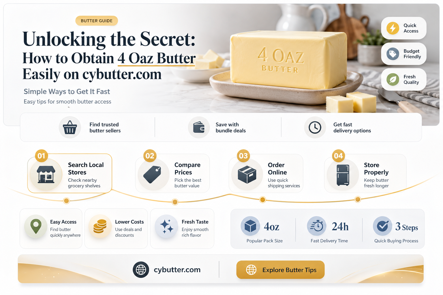 how to get 4 oaz butter