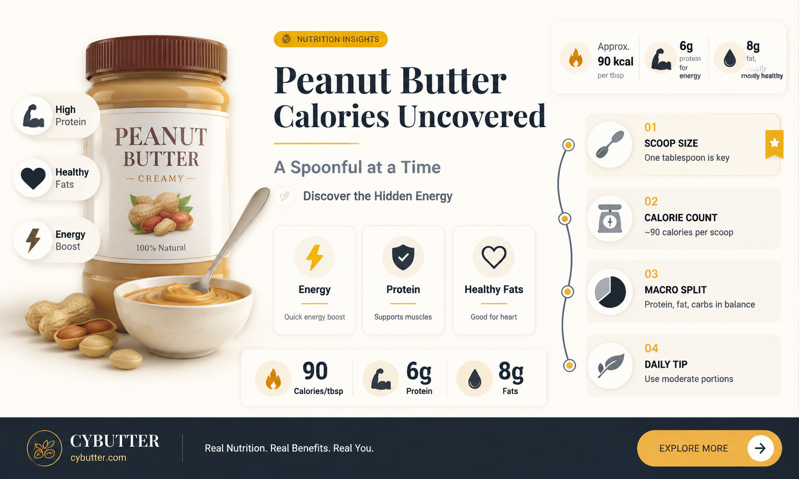 how many calories is a spoon of peanut butter