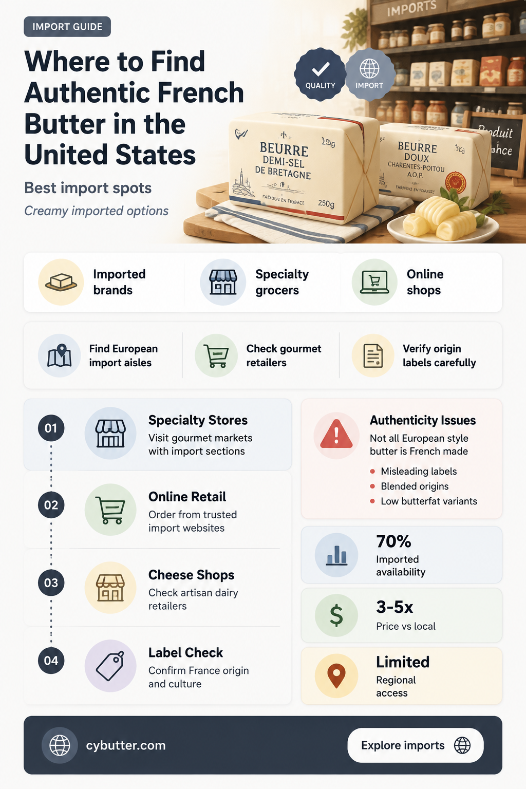 how to get french butter in america
